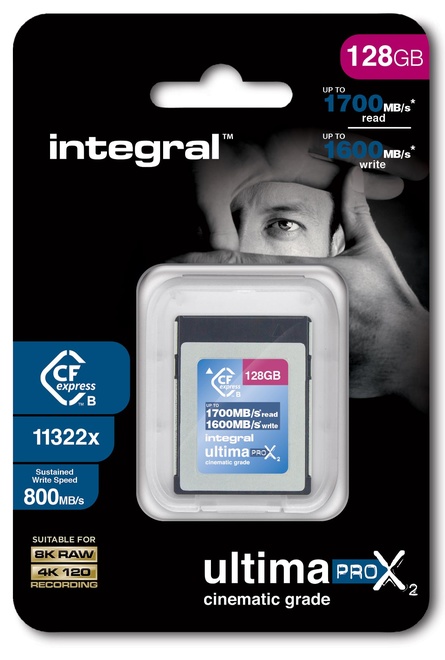 INTEGRAL<br/>CF EXPRESS128GO CINEMATIC 8K RAW 800MB/S