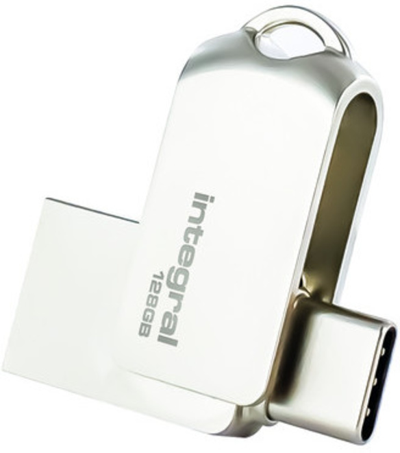 INTEGRAL<br/>cle 128gb usb3.0 + type-c dual 360.