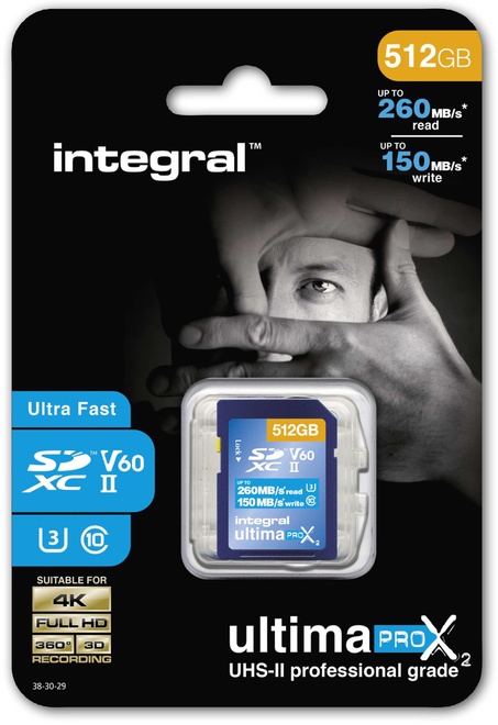 INTEGRAL<br/>SDXC 512GB UHS-II U3 CL10 V60 260/150