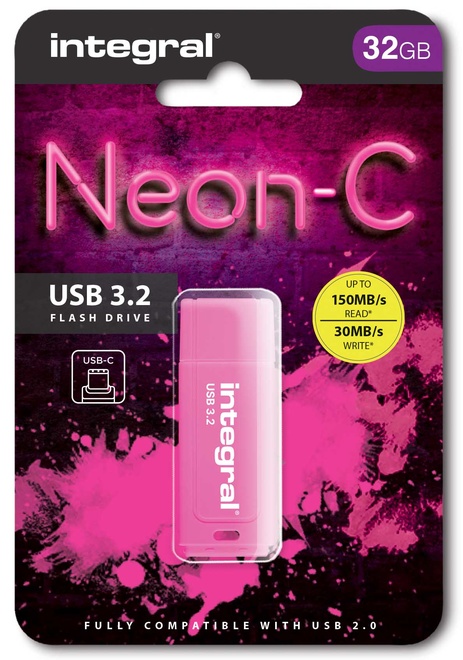 INTEGRAL<br/>cle usb 32go.usb-c 3.2.rose.