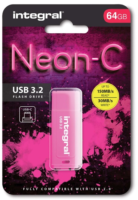 INTEGRAL<br/>cle usb 64go.usb-c 3.2.rose.