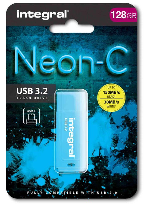 INTEGRAL<br/>cle usb 128go.usb-c 3.2.bleu.