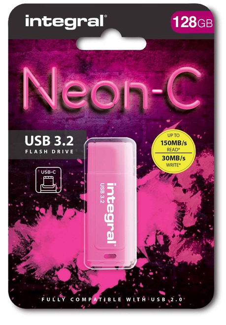 INTEGRAL<br/>cle usb 128go.usb-c 3.2.rose.