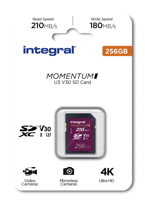 INTEGRAL<br/>SDXC 256G UHS-1 U3 CL10 V30 MOMENTUM I