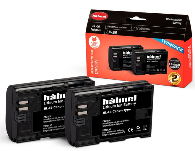 HAHNEL<br/>BATTERIE COMPATIBLE CANON LP-E6 TWIN