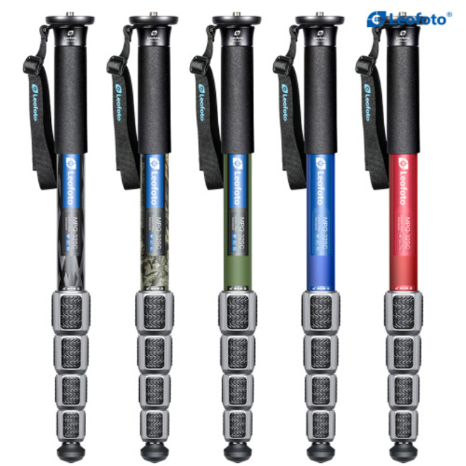 LEOFOTO<br/>MPQ-325C MONOPODE CARBONE ROUGE 5S