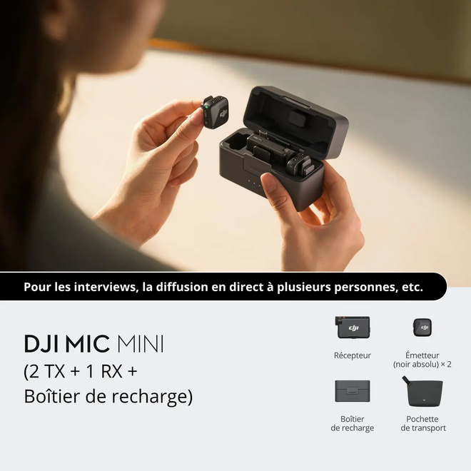 DJI<br/>DJI MIC MINI 2 TX + 1 RX + ETUI CHARGE