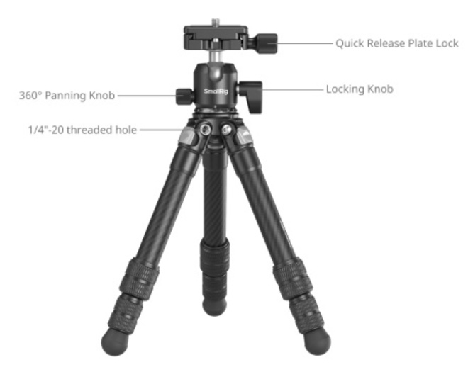 FEELWORLD<br/>SMALLRIG 5026 TREPIED POCKET CARBONNE