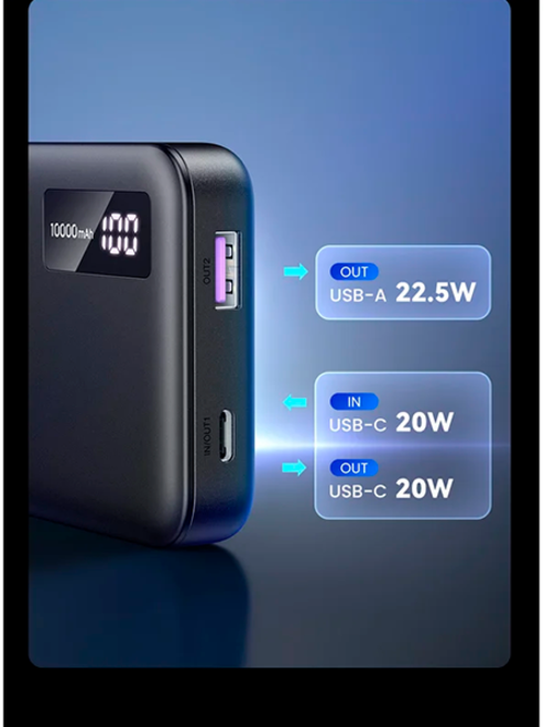 UGREEN<br/>powerbank 10000mah usbc+usba indic led