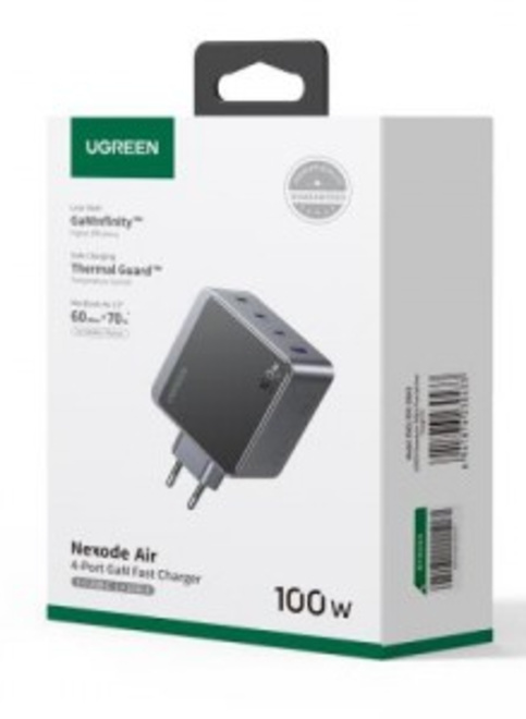 UGREEN<br/>charg sect gan 4 ports 100w gris