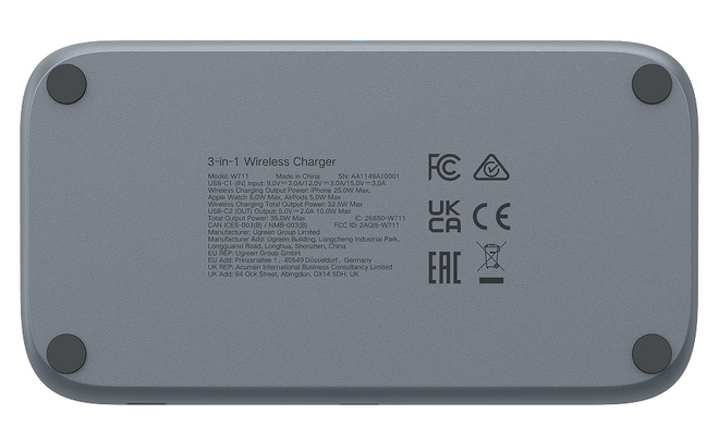 UGREEN<br/>station de charge 3 en 1 qi2.2 25w