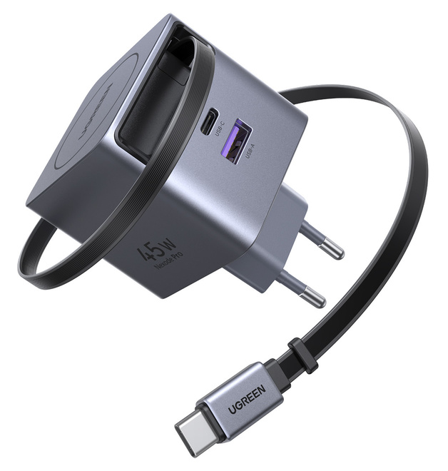 UGREEN<br/>charg sect 45w 2 port + usb/c retractabl