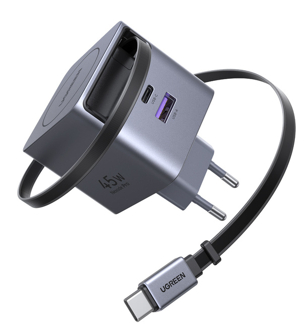 UGREEN<br/>charg sect 65w 2 port + usb/c retractabl