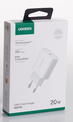 UGREEN<br/>chargeur secteur usb-c 20w blanc