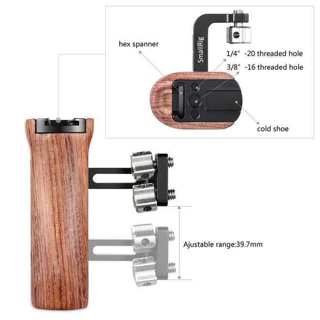 FEELWORLD<br/>SMALLRIG 2093 POIGNEE LATERALE