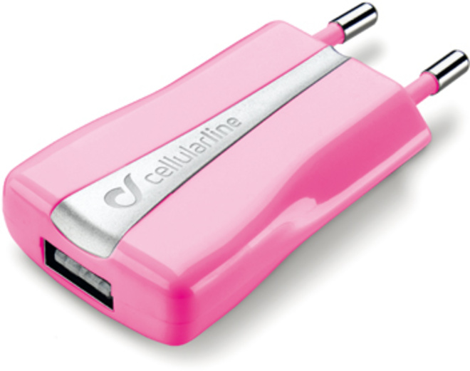 CELLULAR LINE chargeur secteur usb 1a rose