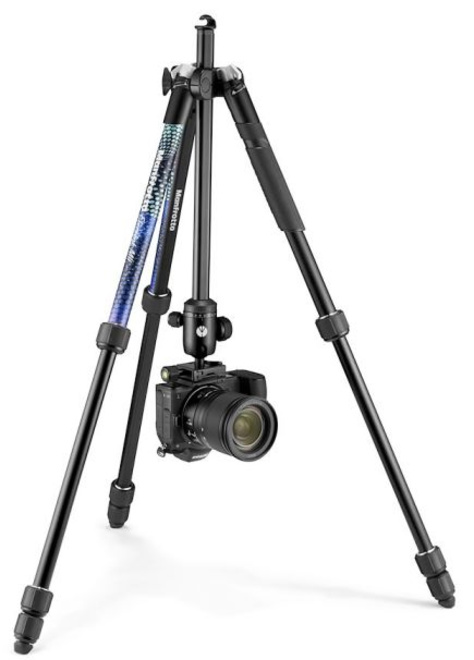 MANFROTTO<br/>TREPIED MKELMII4 ELEMENT TRAVELLER BLEU