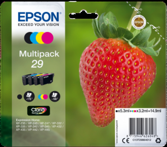 EPSON<br/>pack 4 cart - serie FRAISE.