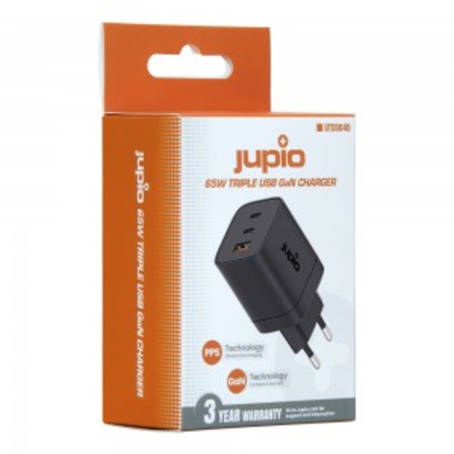 JUPIO<br/>CHARGEUR TRIPLE USB 65W (2C1A) GAN